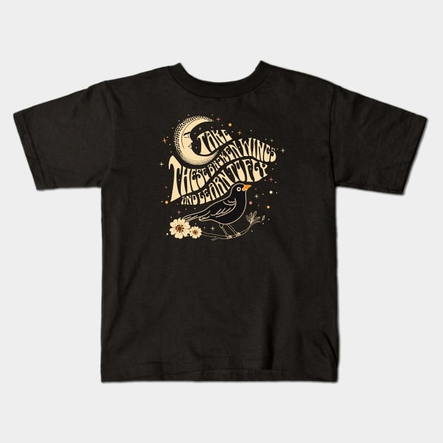 Blackbird Kids T-Shirt by Inktally